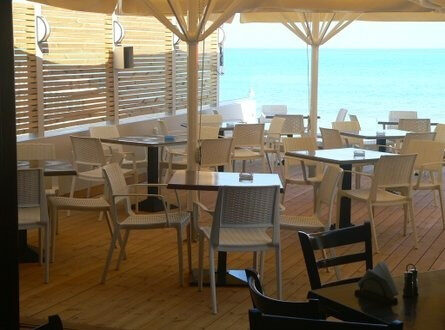 Tables looking out over the sea